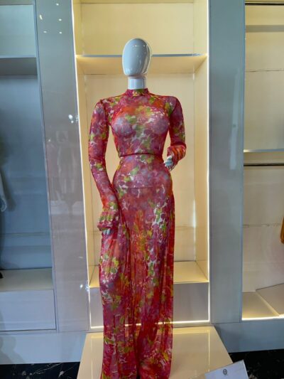 Yellow, orange & pink mesh